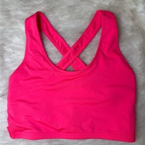 SHEIN Hot Pink Crisscross Sports Bra